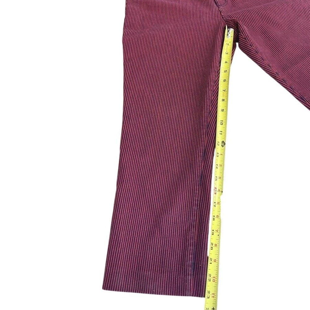 Lauren Ralph Lauren Straight Leg Pinstripe Pants Burgundy Navy Blue Women 10P - Picture 6 of 7